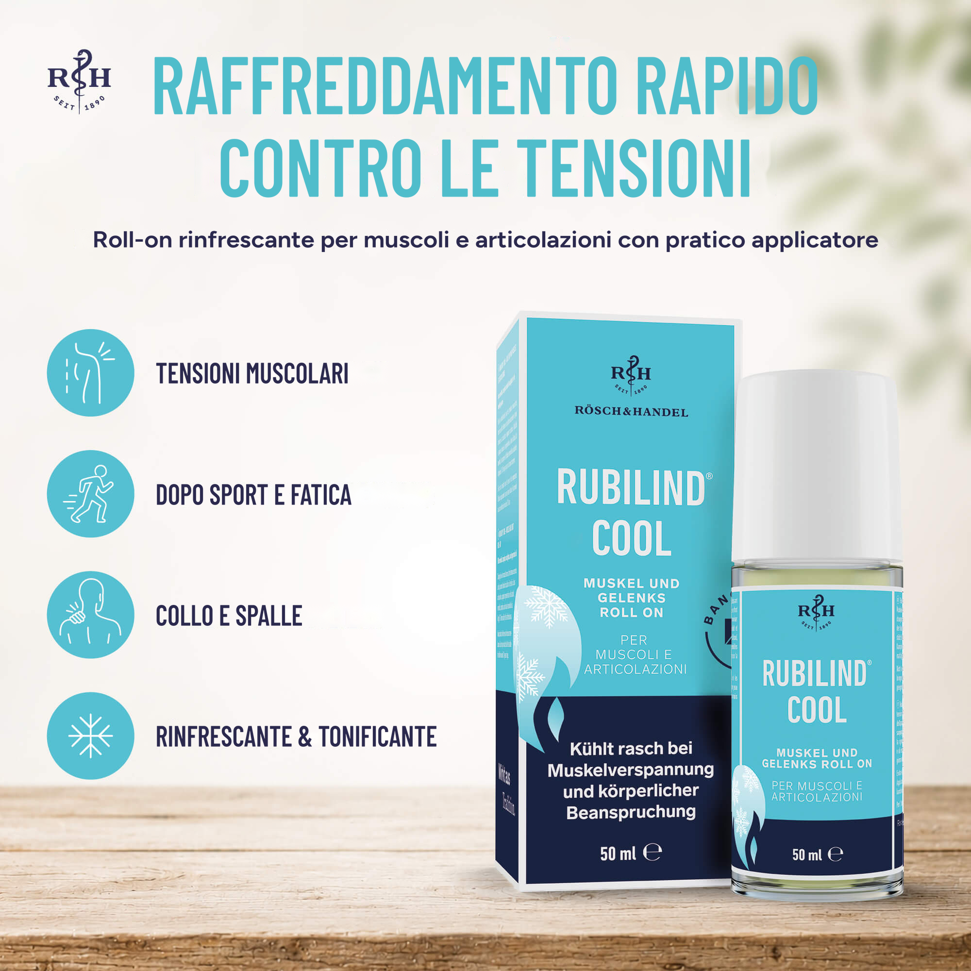 Rubilind Cool roll on per muscoli e articolazioni