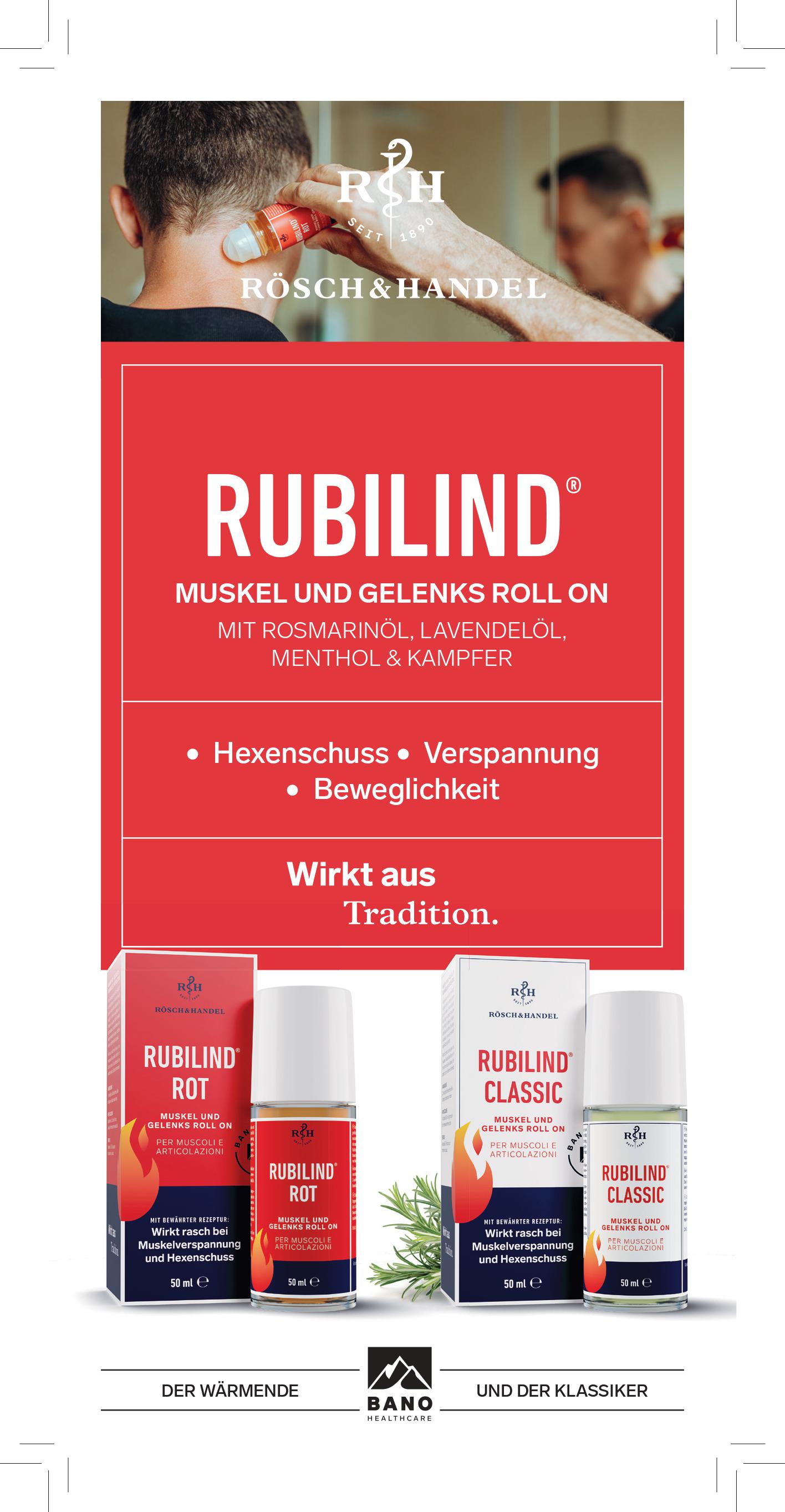 Rubilind Rot Muskel- Gelenks Roll On