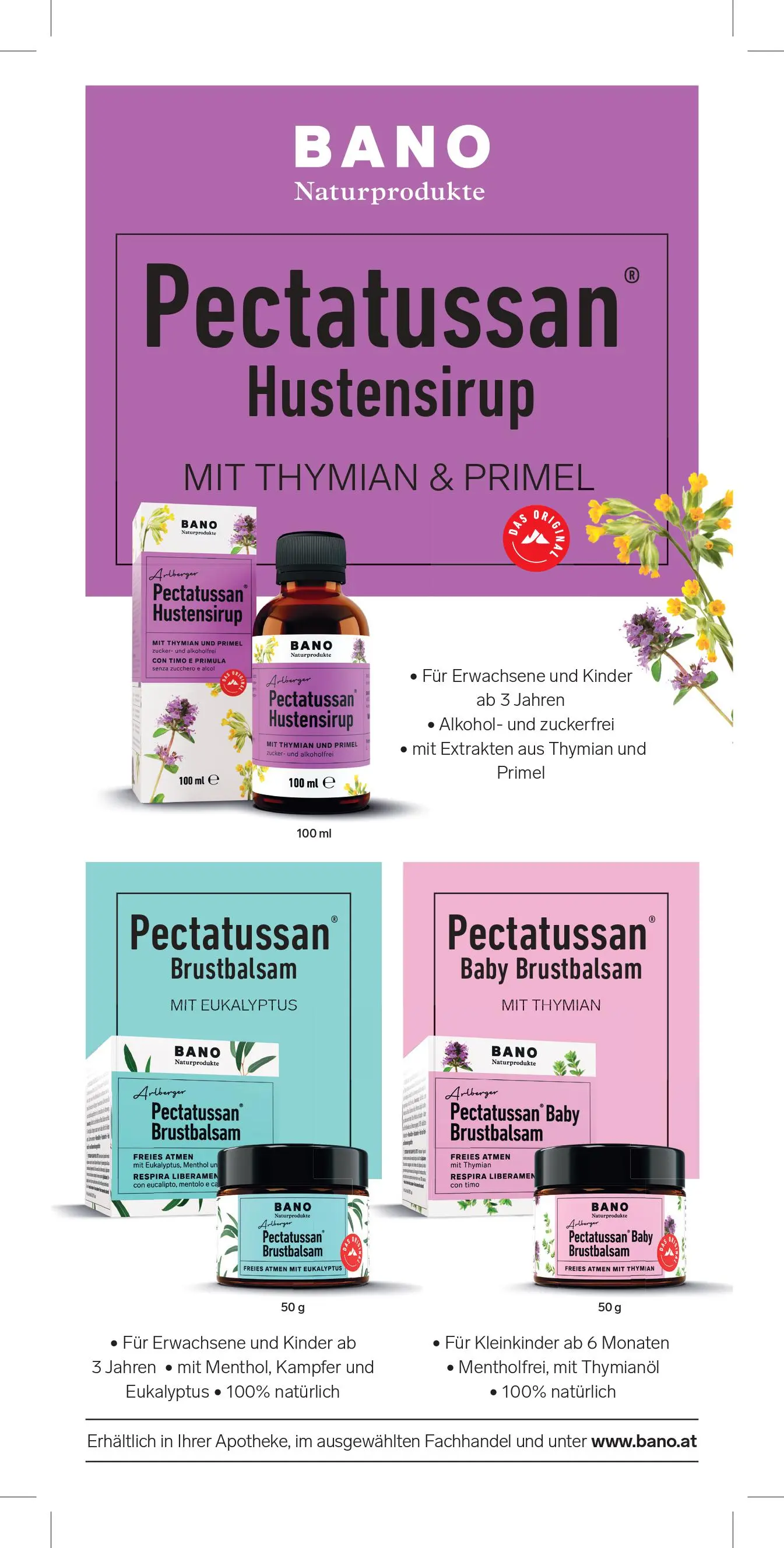 Sciroppo per la tosse Pectatussan di Arlberg